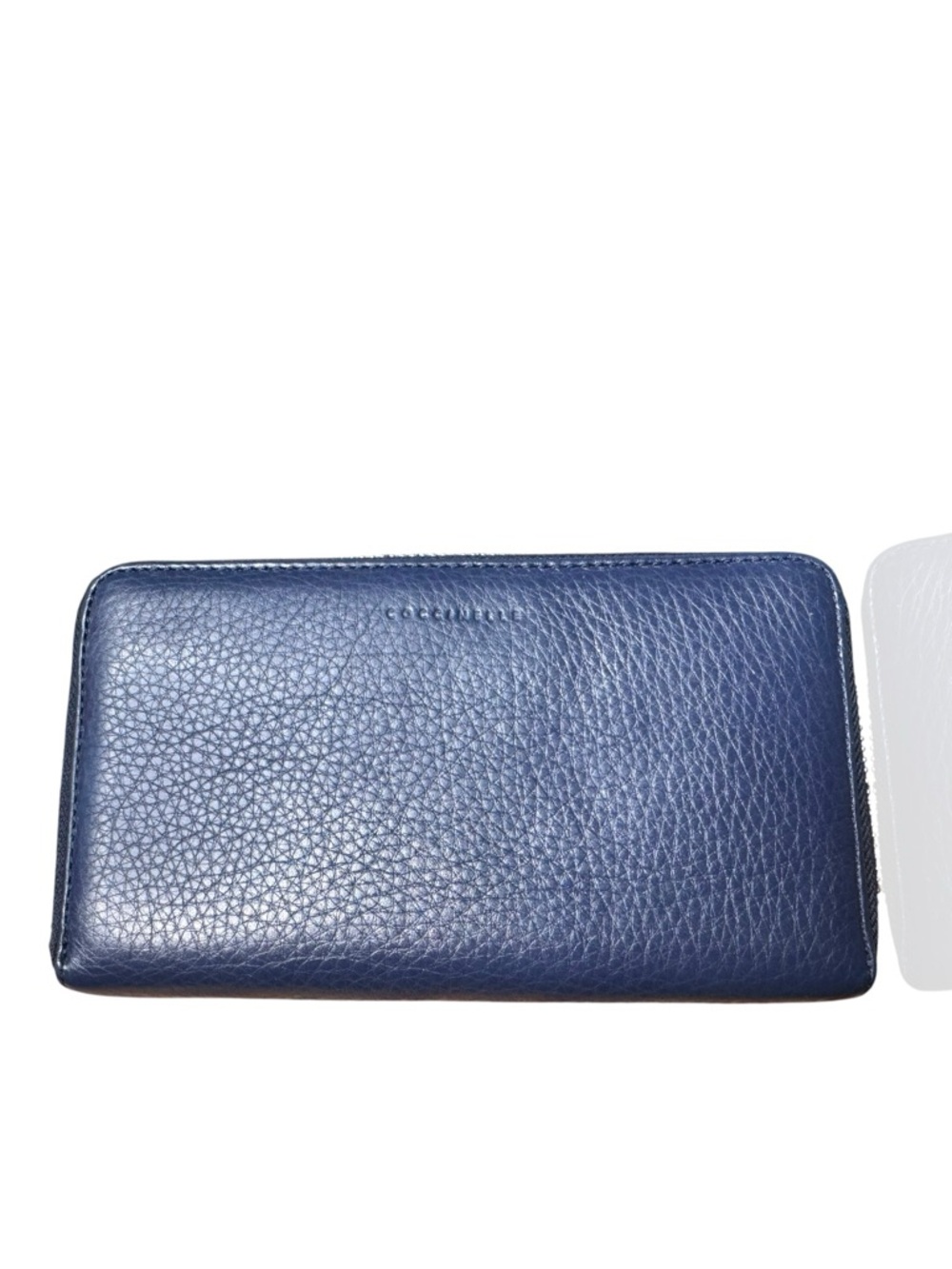 Coccinelle Navy Pebbled Leather Full Zip Long Wallet